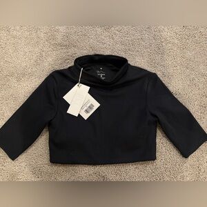 Crop Shop Boutique Midnight Black Crew Neck Top. Brand New. XS